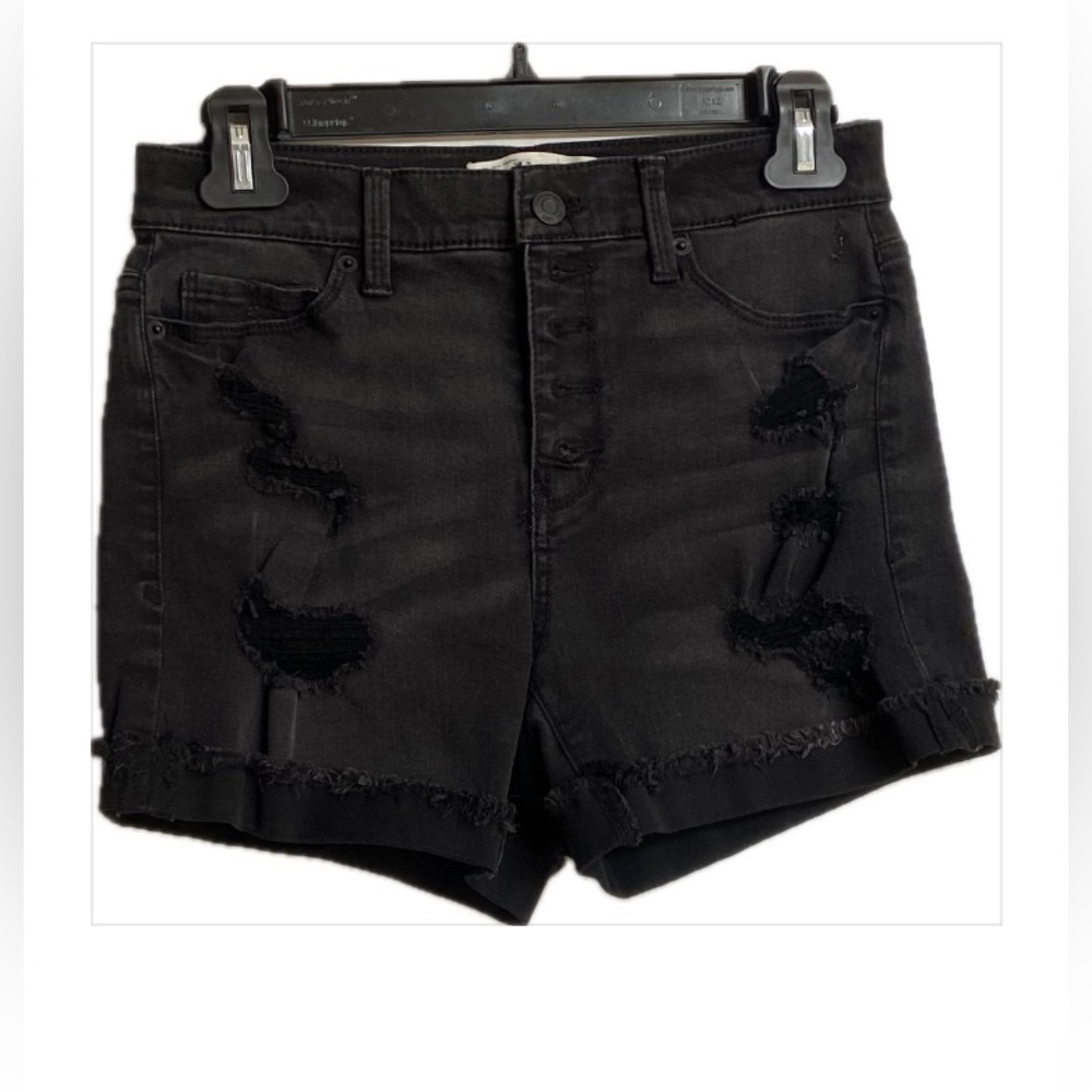 Mudd Black Distressed Jean Shorts